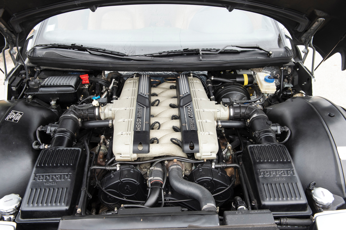 Engine of 2003 Ferrari 456M GTA offered at RM Sotheby’s The Sáragga Collection live auction 2019